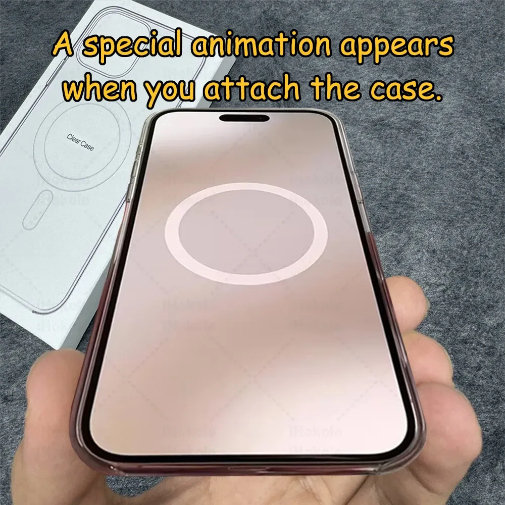 Détail de la coque transparente pour iPhone