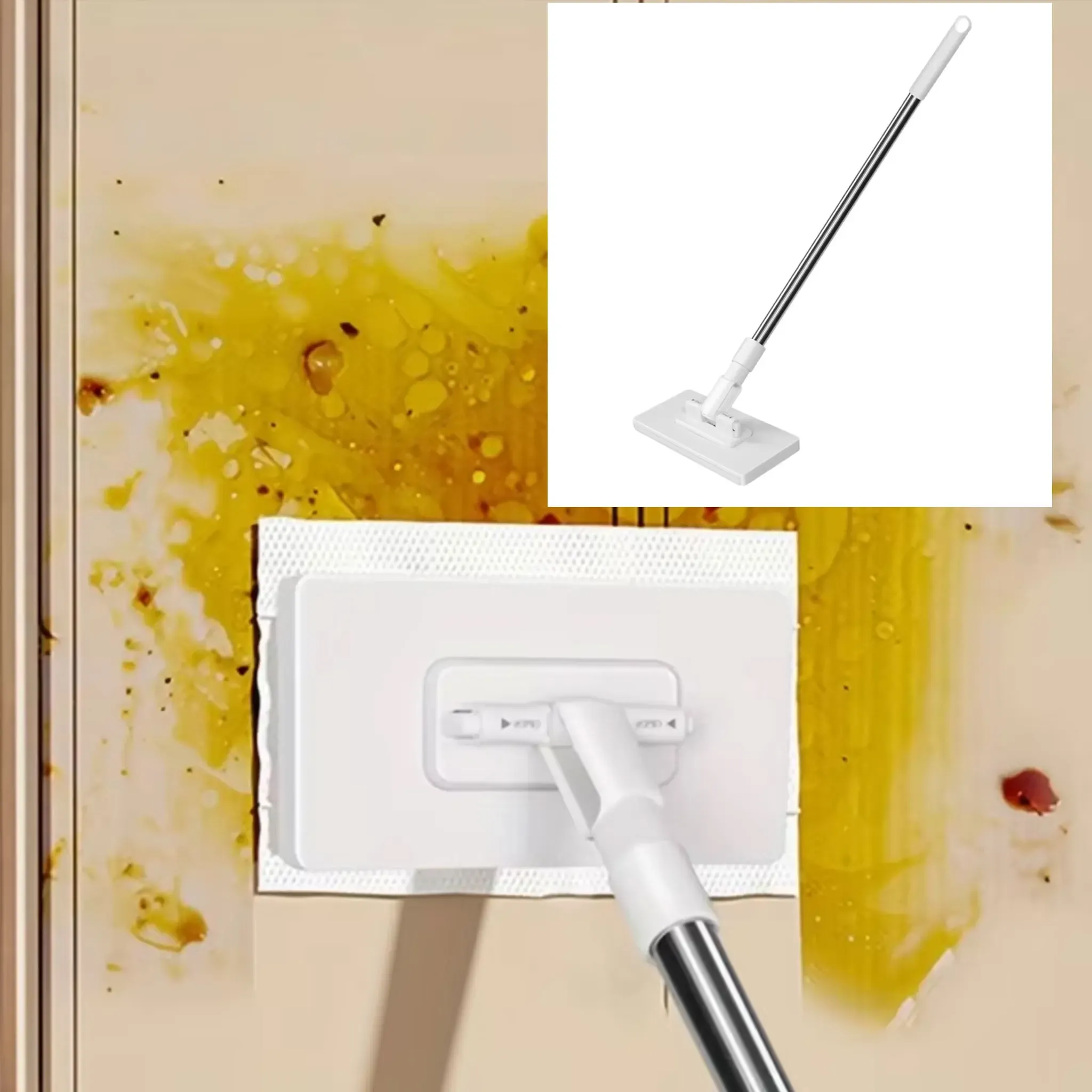 Serpillère plate compatible avec les chiffons standard, pour cuisine, salle de bain, sols et fenêtres - Image 1