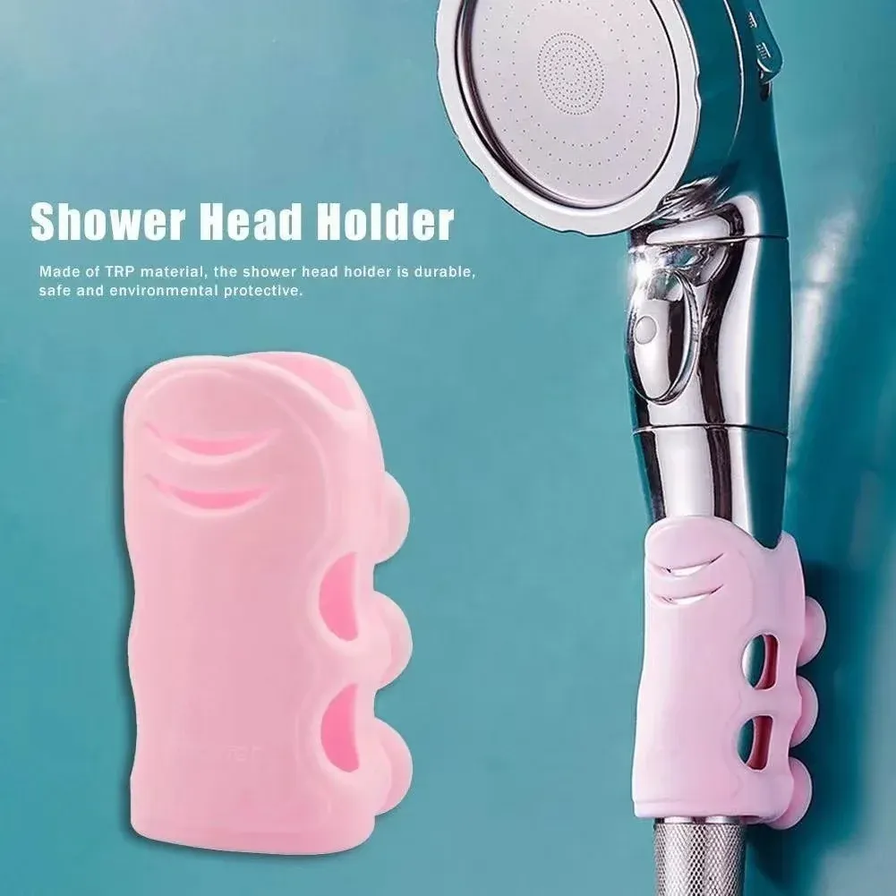 Support de pomme de douche sans perçage, fixation murale à ventouse en silicone pour marbre, verre et céramique 2