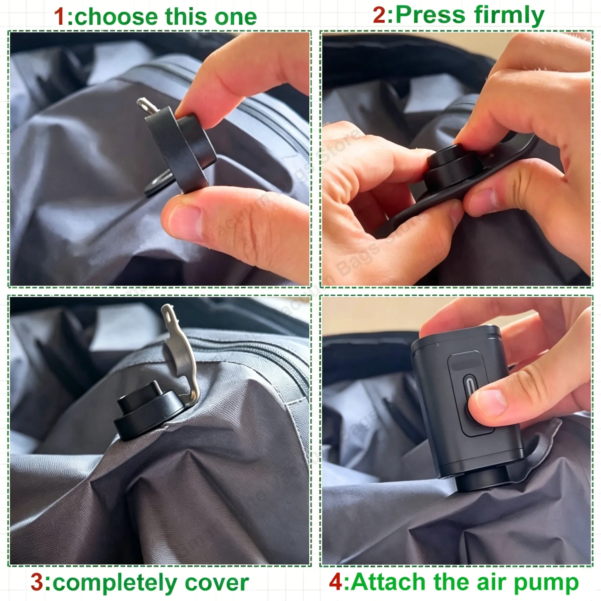 Sacs de compression sous vide pour bagages de voyage avec pompe, réutilisables et imperméables 4