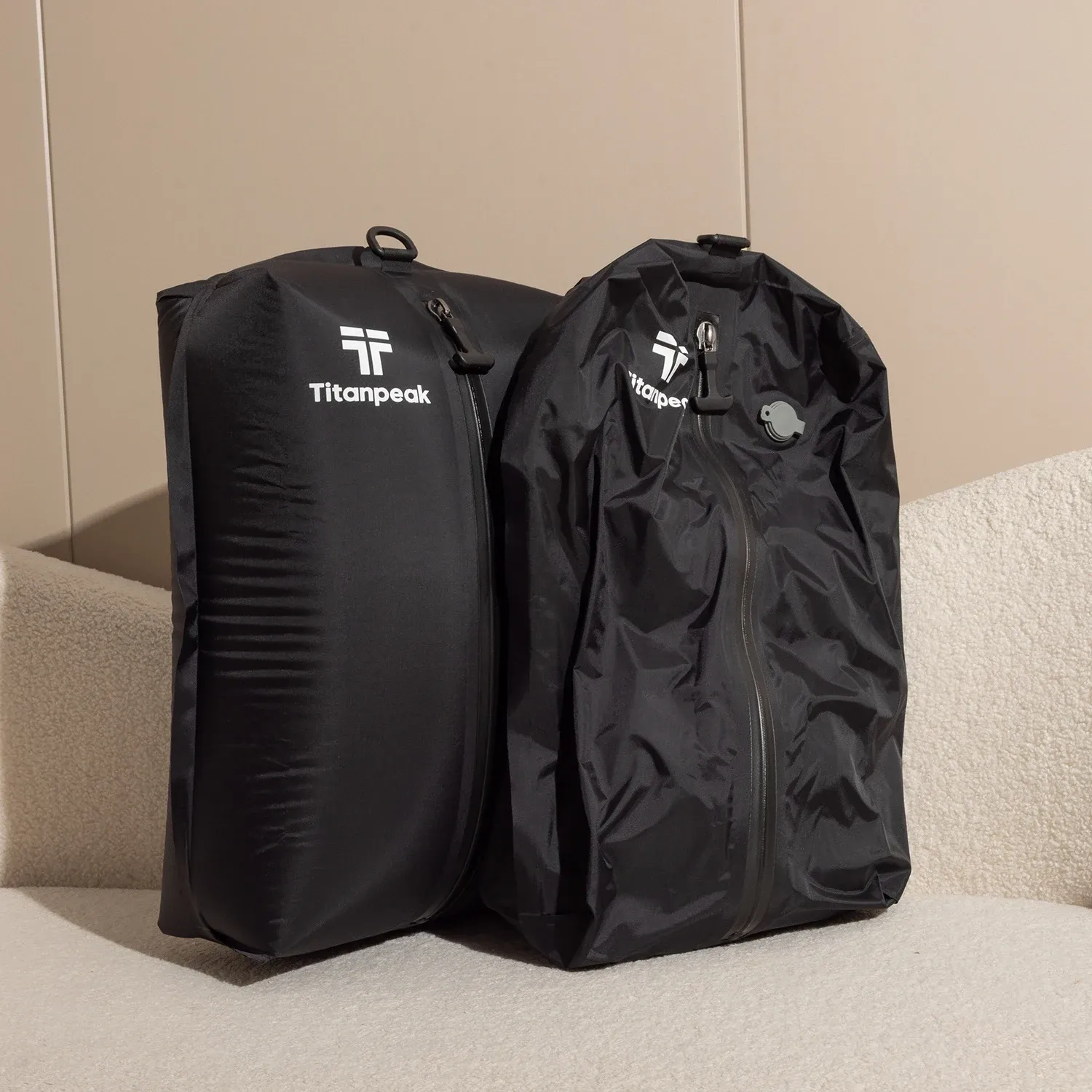 Sac de compression sous vide en situation