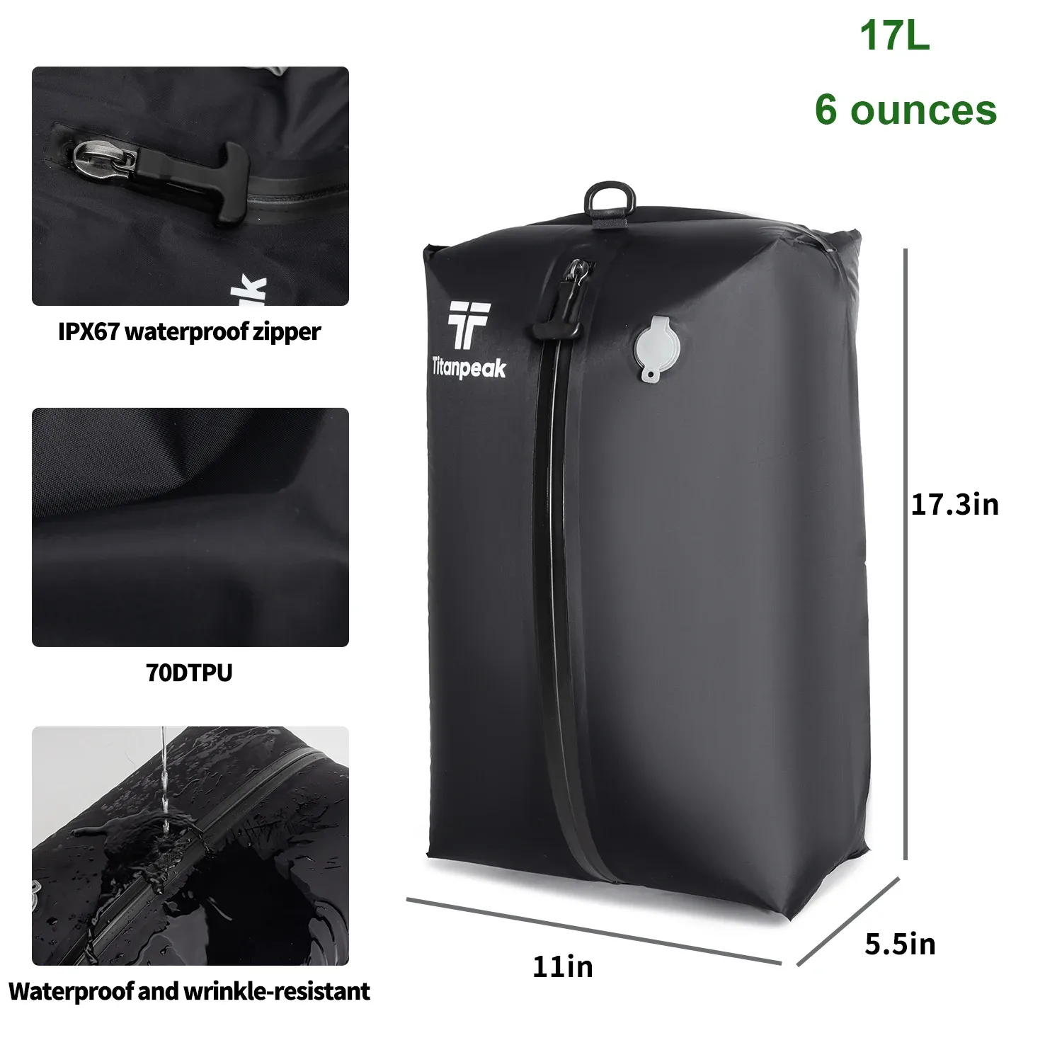 Fermeture éclair étanche du sac de compression