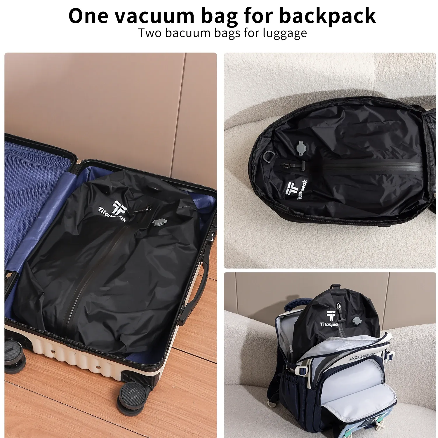 Sac de compression sous vide, finition soignée