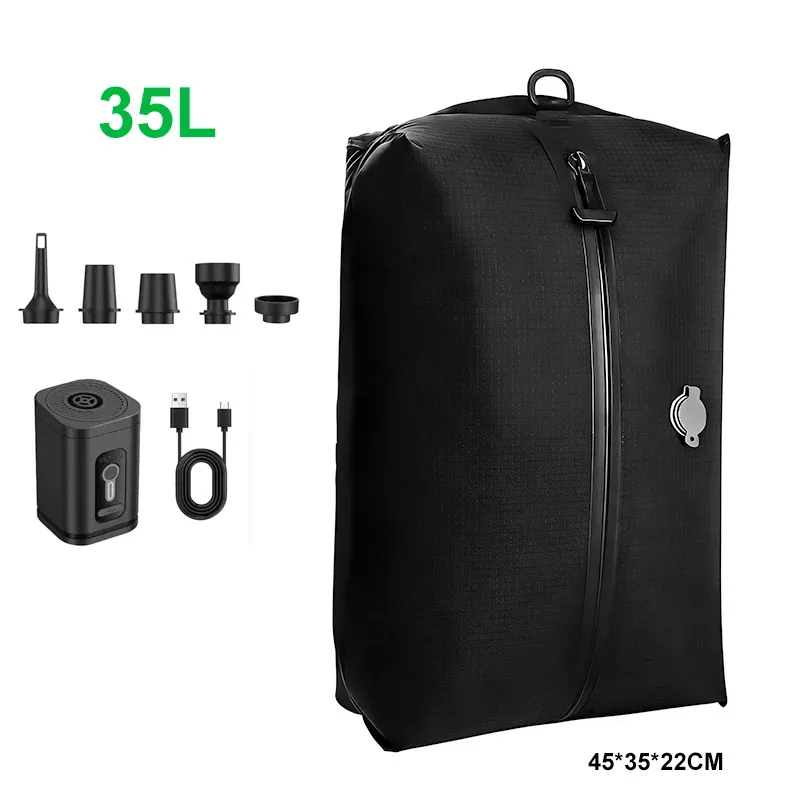 Sacs de compression sous vide pour bagages de voyage avec pompe, réutilisables et imperméables 14