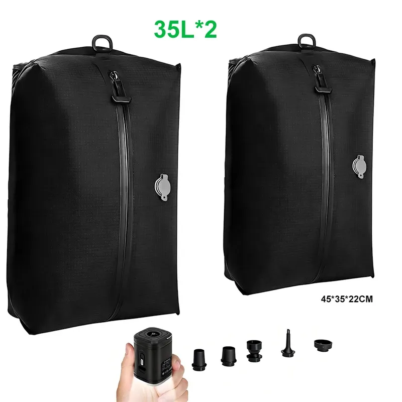 Sacs de compression sous vide pour bagages de voyage avec pompe, réutilisables et imperméables 13