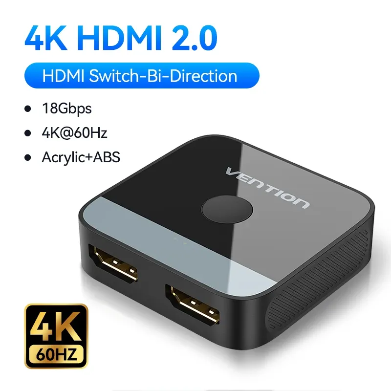 Vention – Répartiteur HDMI 2.1, 8K, 60 Hz, 4K 120 Hz, bidirectionnel, 2 en 1, compatible TV, Xiaomi, Xbox, PS4, PS5 et moniteurs HDMI, commutateur HDMI 7