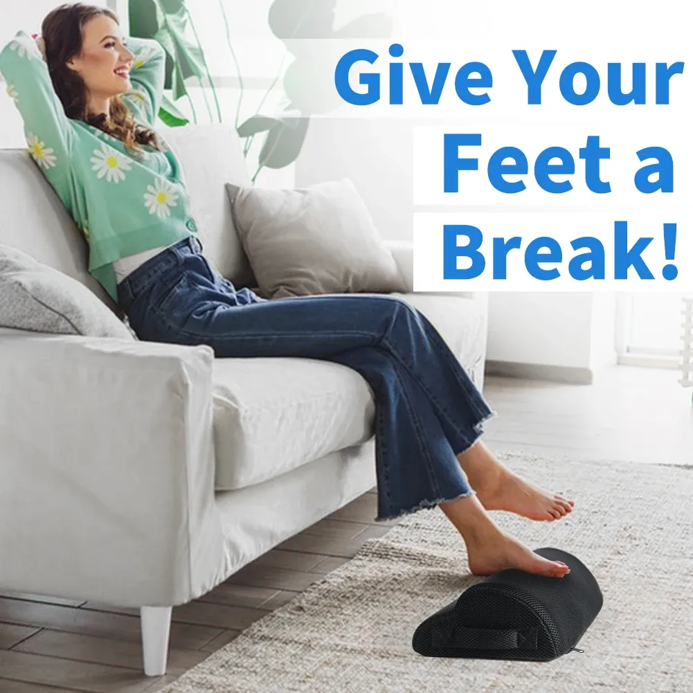 Repose-pied de bureau en mousse à mémoire de forme avec coussin surélevé pour les jambes, à placer sous le bureau pour le jeu et le télétravail 5