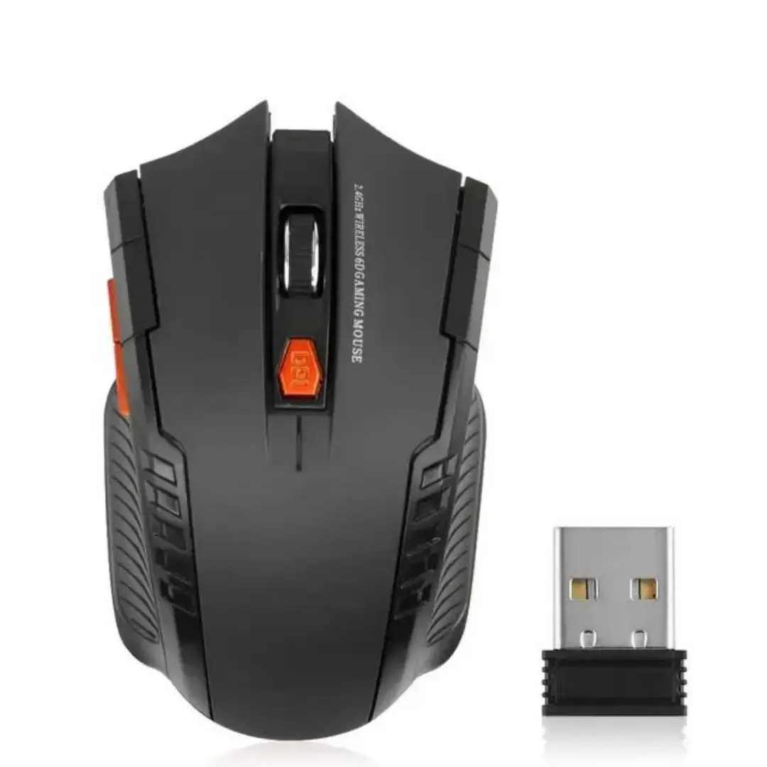 Souris optique sans fil 2,4 GHz avec récepteur USB, 1600 DPI, 6 boutons 7