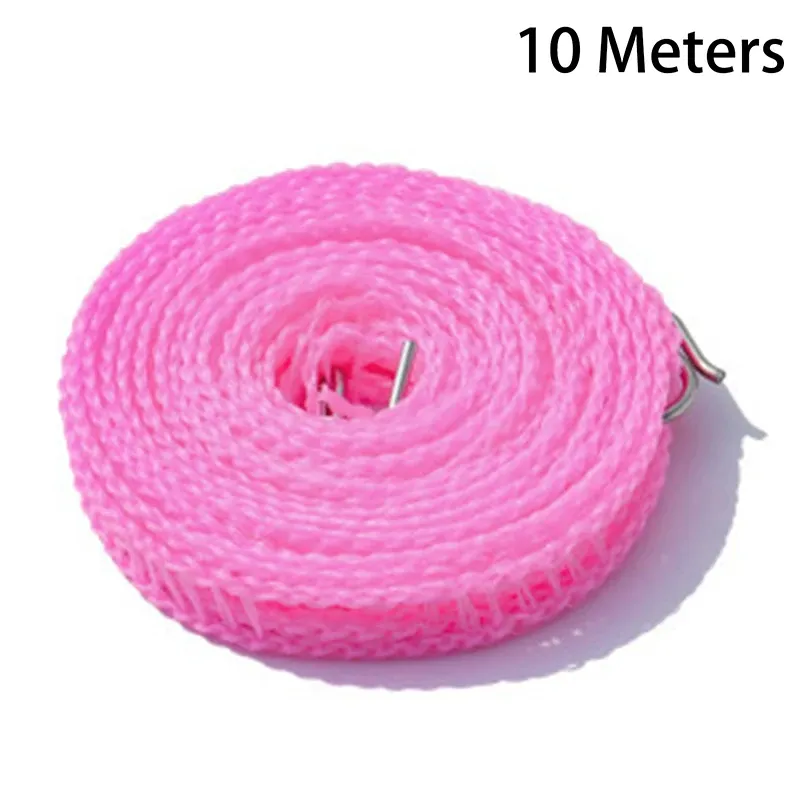 Corde à linge portable de 5 m/10 m, type clôture, résistante au vent, pour séchage en extérieur et en intérieur, à la maison ou en voyage 10
