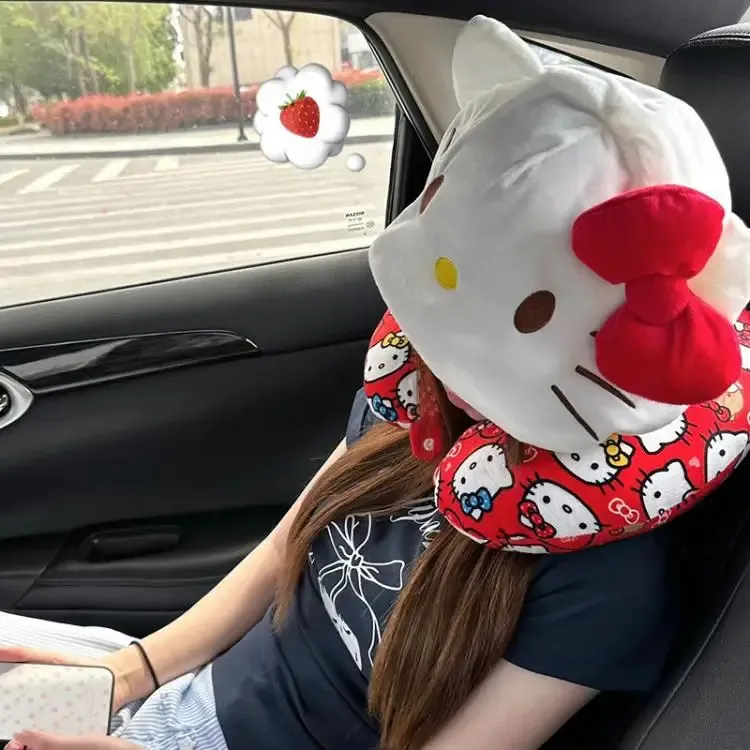 Coussin de voyage à capuche, finition et textures