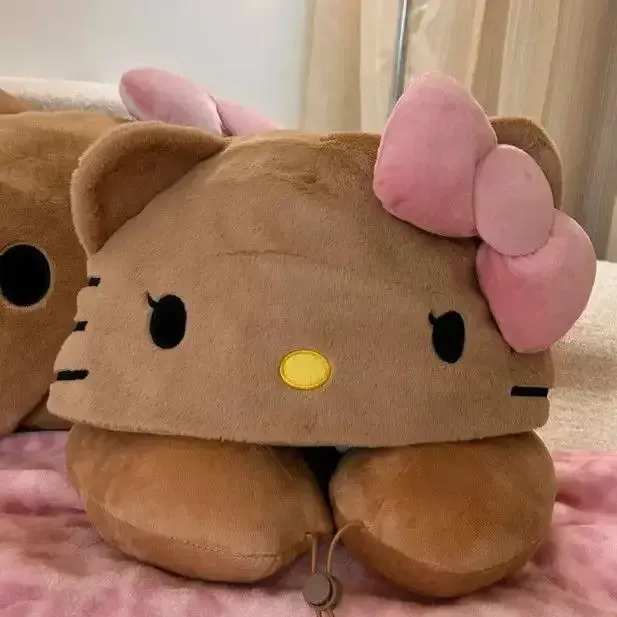 Coussin de voyage à capuche en peluche douce avec capuche réglable 8
