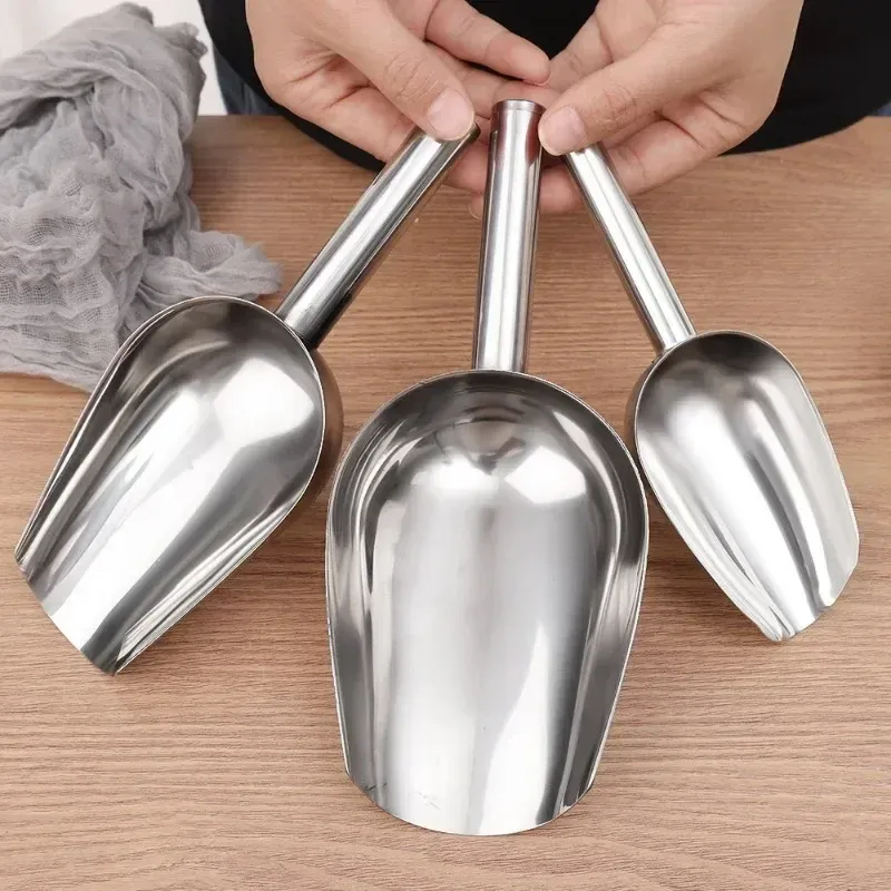 Pelle à glace multifonctionnelle en acier inoxydable avec cuillères doseuses pour aliments, café en grains et farine, lot de 3 4