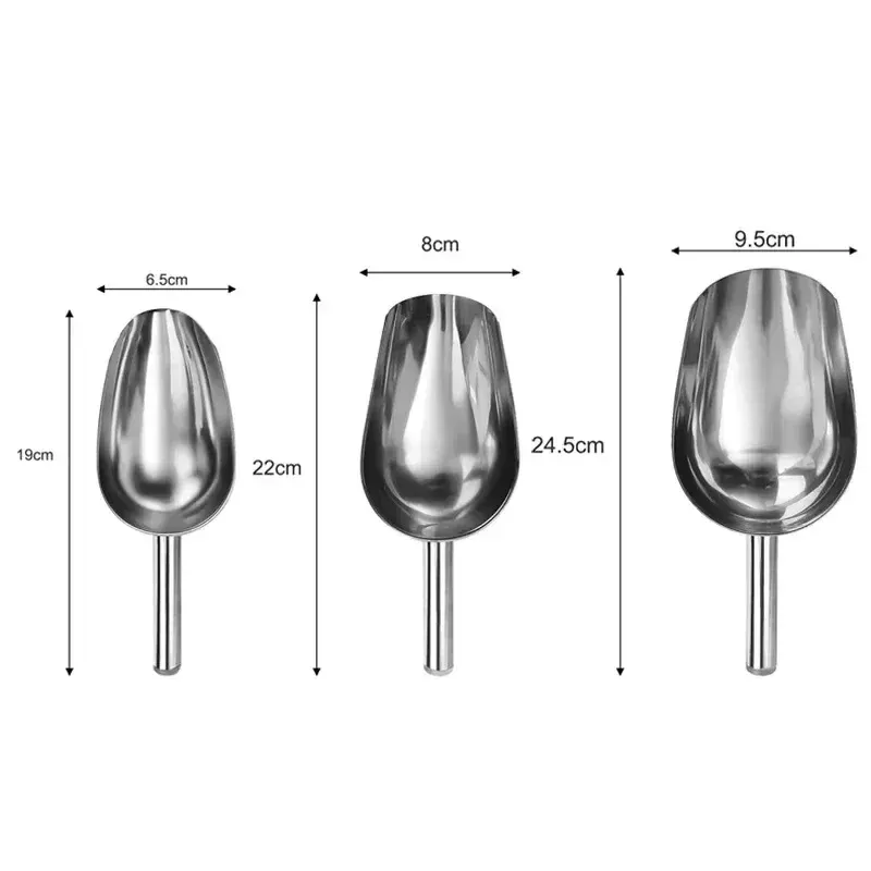 Pelle à glace multifonctionnelle en acier inoxydable avec cuillères doseuses pour aliments, café en grains et farine, lot de 3 7