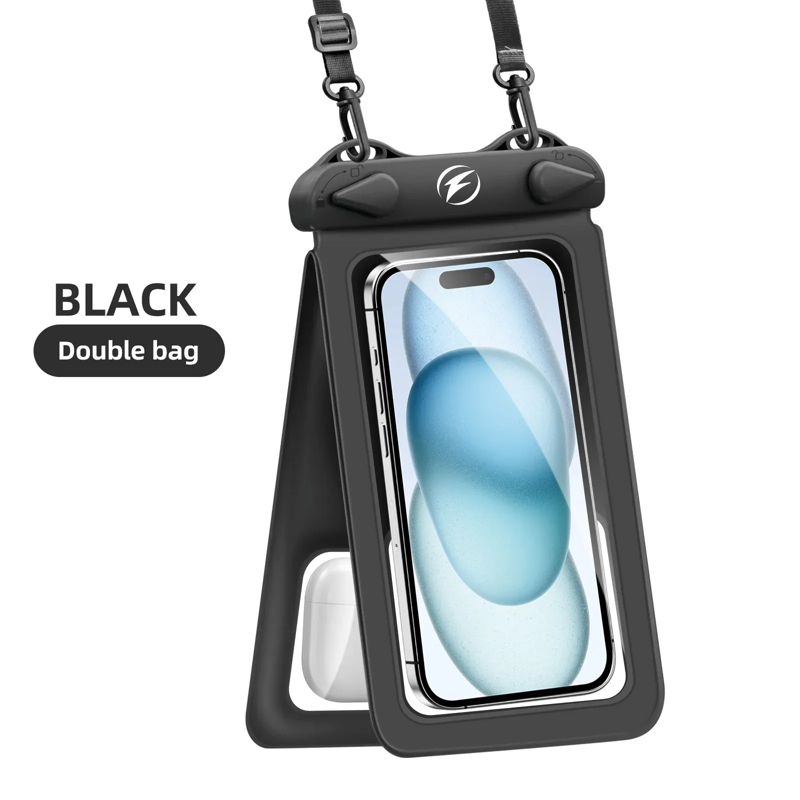 Pochette étanche en PVC pour smartphone, sac de plongée à double poche compatible iPhone, Samsung, Xiaomi et Huawei 10