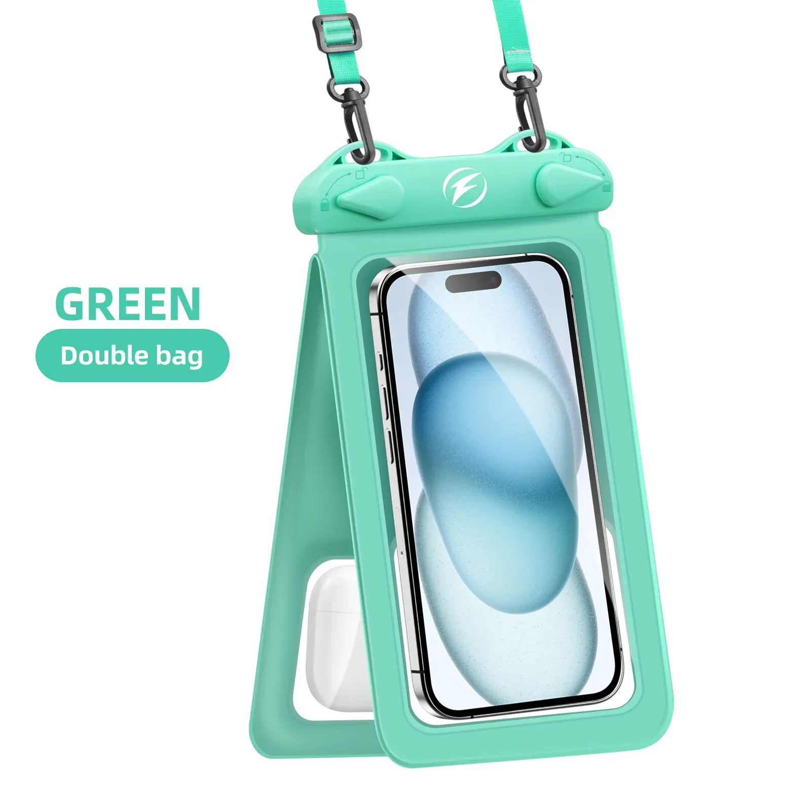 Pochette étanche en PVC pour smartphone, sac de plongée à double poche compatible iPhone, Samsung, Xiaomi et Huawei 8