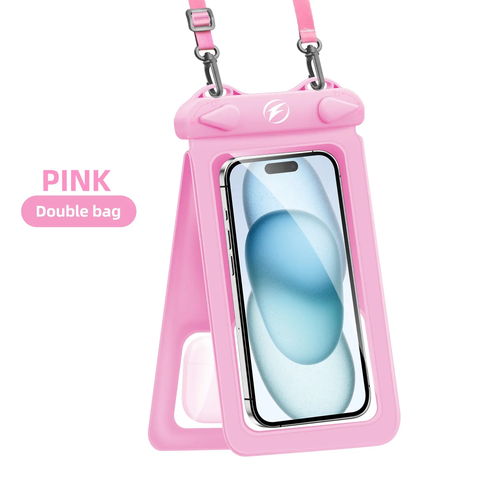 Pochette étanche en PVC pour smartphone, sac de plongée à double poche compatible iPhone, Samsung, Xiaomi et Huawei 7