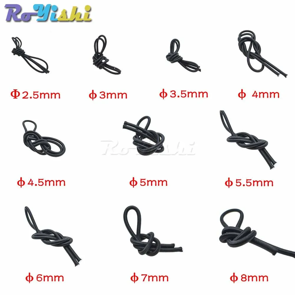 Corde élastique robuste de 10 m, cordon élastique de choc extensible pour bijouterie, camping, tente, kayak et bateau 2