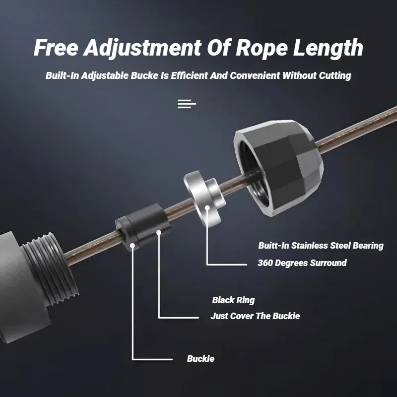 Corde à sauter réglable en fil d'acier, sans enchevêtrement 3
