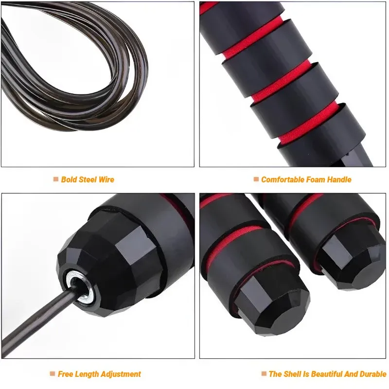 Corde à sauter réglable en fil d'acier, sans enchevêtrement 5