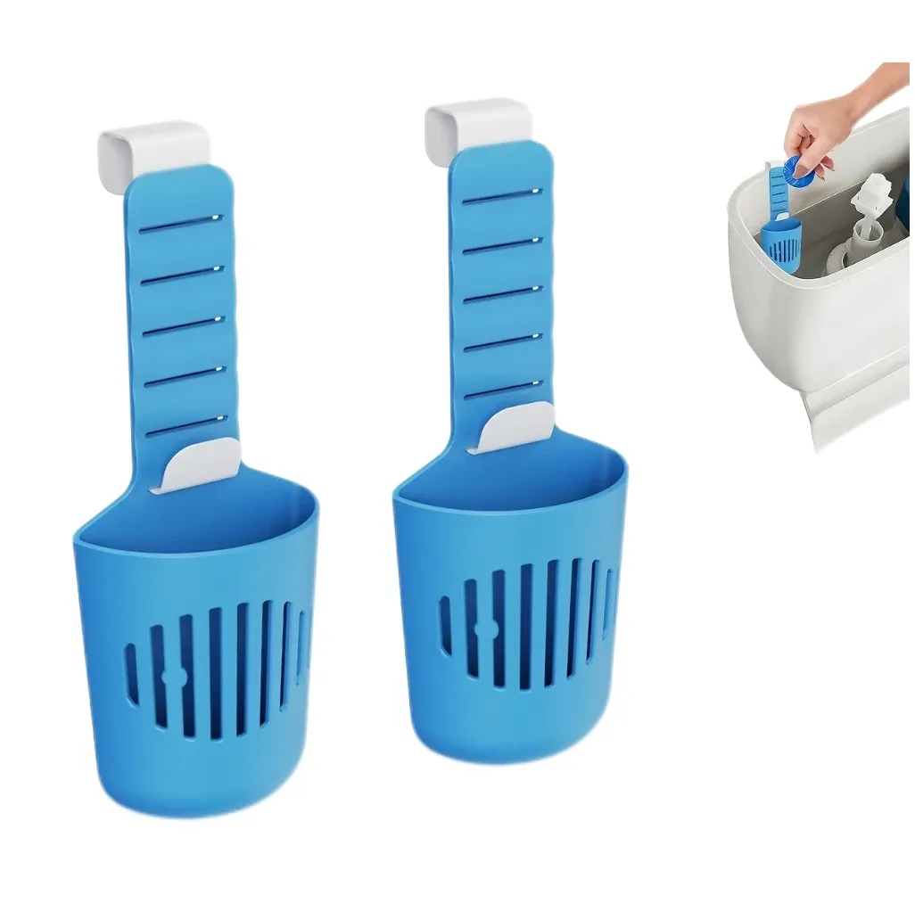 Support de tablettes en silicone pour réservoir de toilettes, nettoyant et désodorisant polyvalent à suspendre sur la cuvette 8