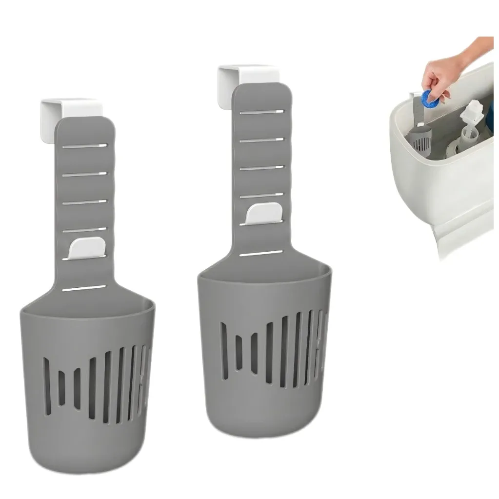 Support de tablettes en silicone pour réservoir de toilettes, nettoyant et désodorisant polyvalent à suspendre sur la cuvette 7