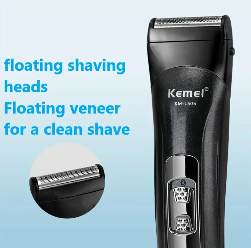 Rasoir électrique Kemei KM-1506 3 en 1 avec tondeuse à cheveux et tondeuse nez, rechargeable par USB 5