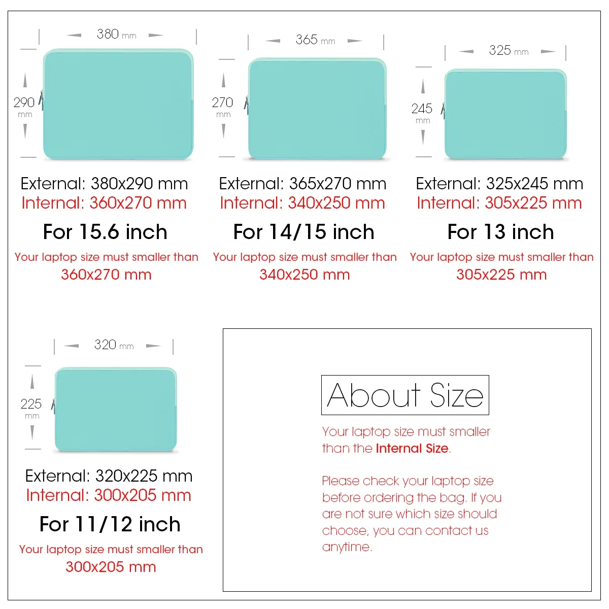 Housse en coton doux pour ordinateur portable et tablette 11", 12", 13", 15" et 15,6" compatible MacBook Retina 13", Xiaomi, Huawei, HP et Dell 6