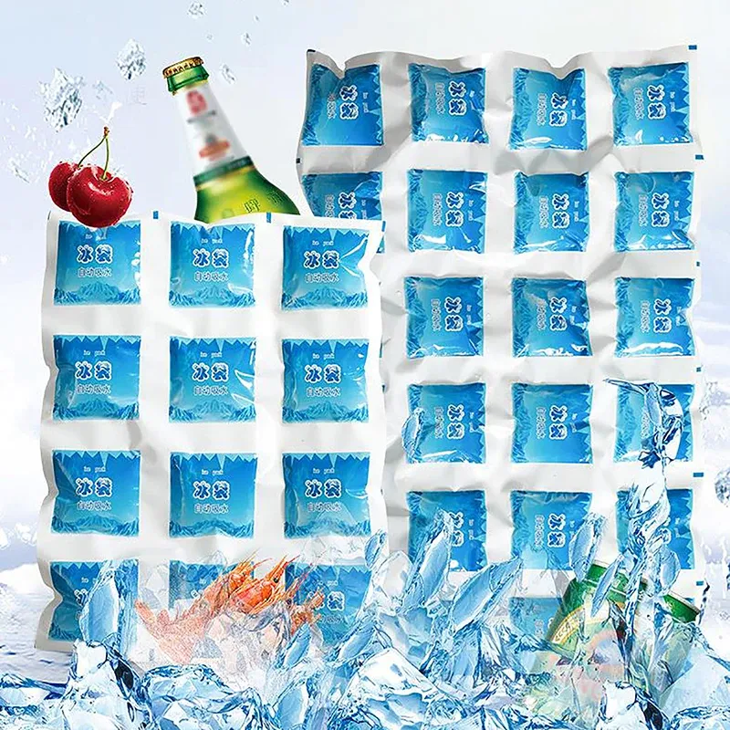 Sac de glace réutilisable en gel isolé, à absorption automatique d'eau
