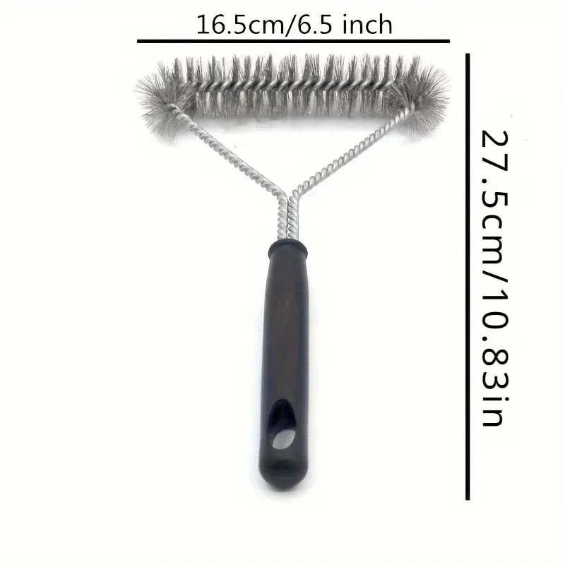 Brosse de nettoyage pour gril à long manche, poignée antiadhésive et poils en acier inoxydable, accessoire pour barbecue d'extérieur 3