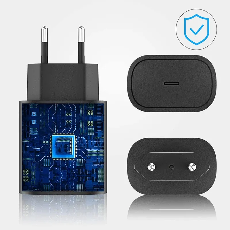 Chargeur mural USB-C rapide 25 W avec câble USB-C vers USB-C, compatible Samsung Galaxy et iPhone 2