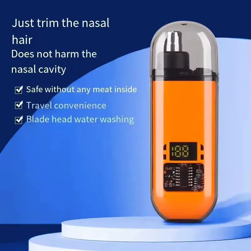 Tondeuse à poils de nez et d'oreilles rechargeable USB pour homme, compacte et portable, avec charge rapide 2