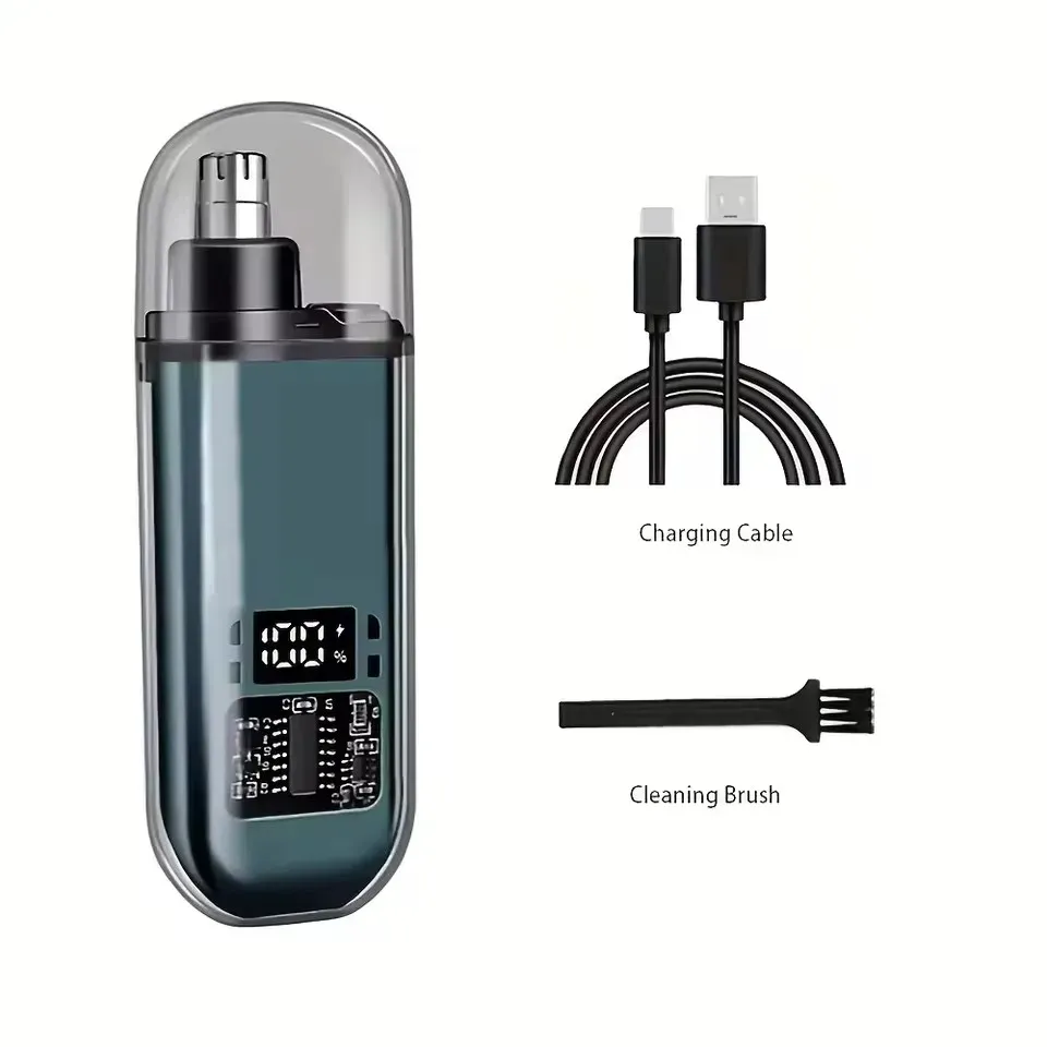 Tondeuse à poils de nez et d'oreilles rechargeable USB pour homme, compacte et portable, avec charge rapide 9