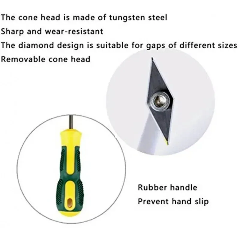 Outil manuel professionnel de nettoyage des joints de carrelage en céramique, foret en acier au tungstène pour joints de sol et de mur 3