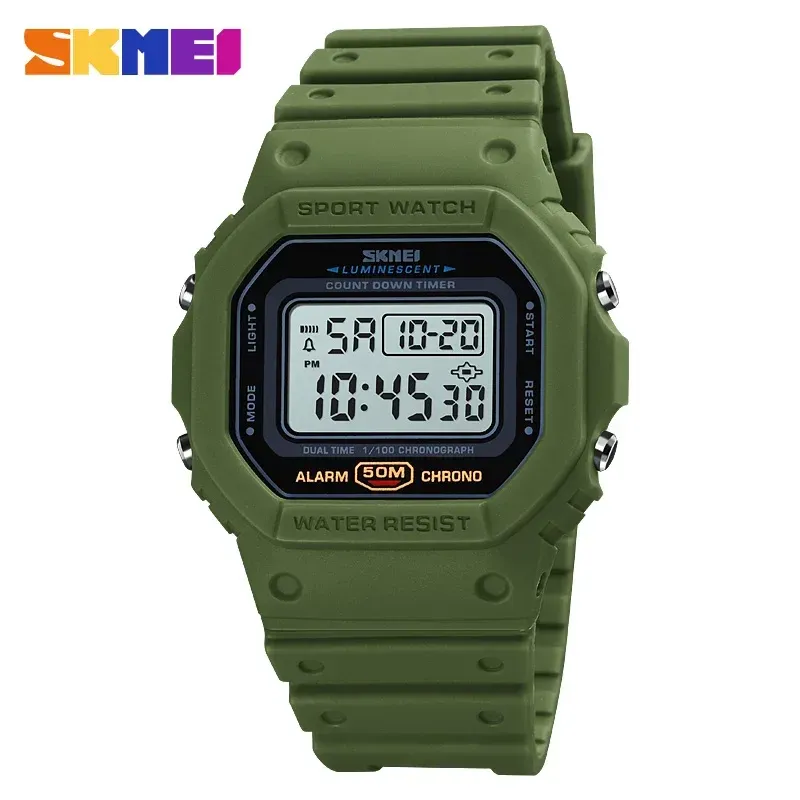 SKMEI 1628 Montre Numérique de Sport Homme Étanche, Électronique, Style Militaire Rétro-éclairé 2
