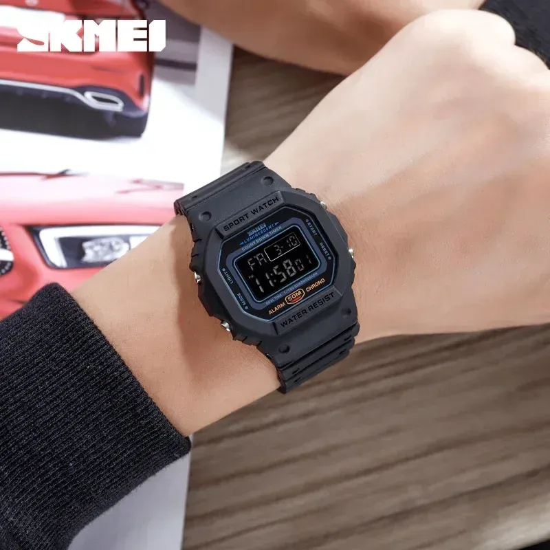 SKMEI 1628 Montre Numérique de Sport Homme Étanche, Électronique, Style Militaire Rétro-éclairé 5