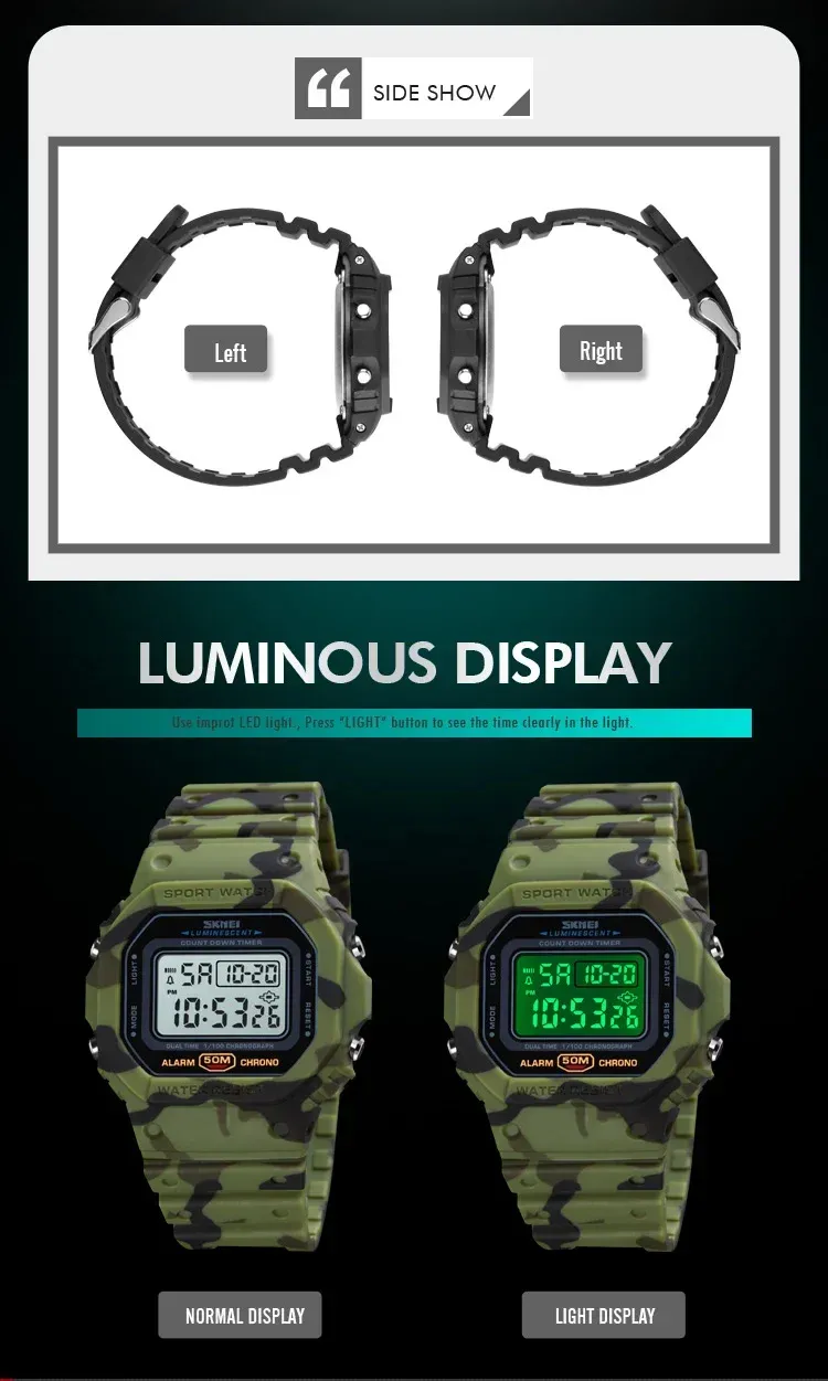 Montre SKMEI 1628, look urbain