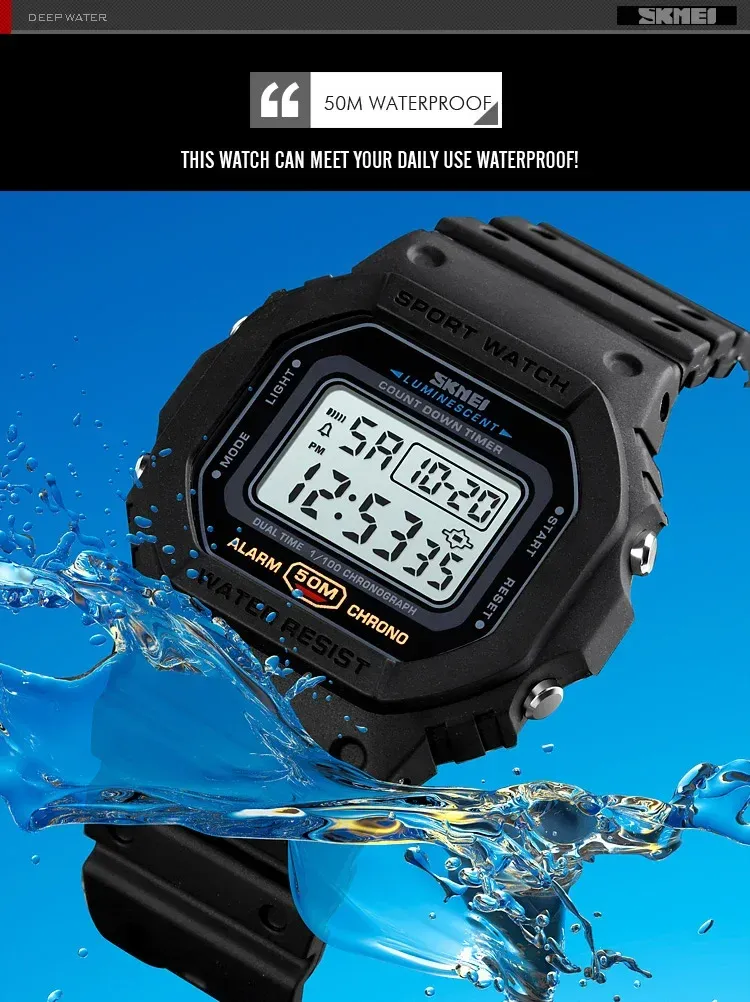 Montre SKMEI 1628, détail du cadran