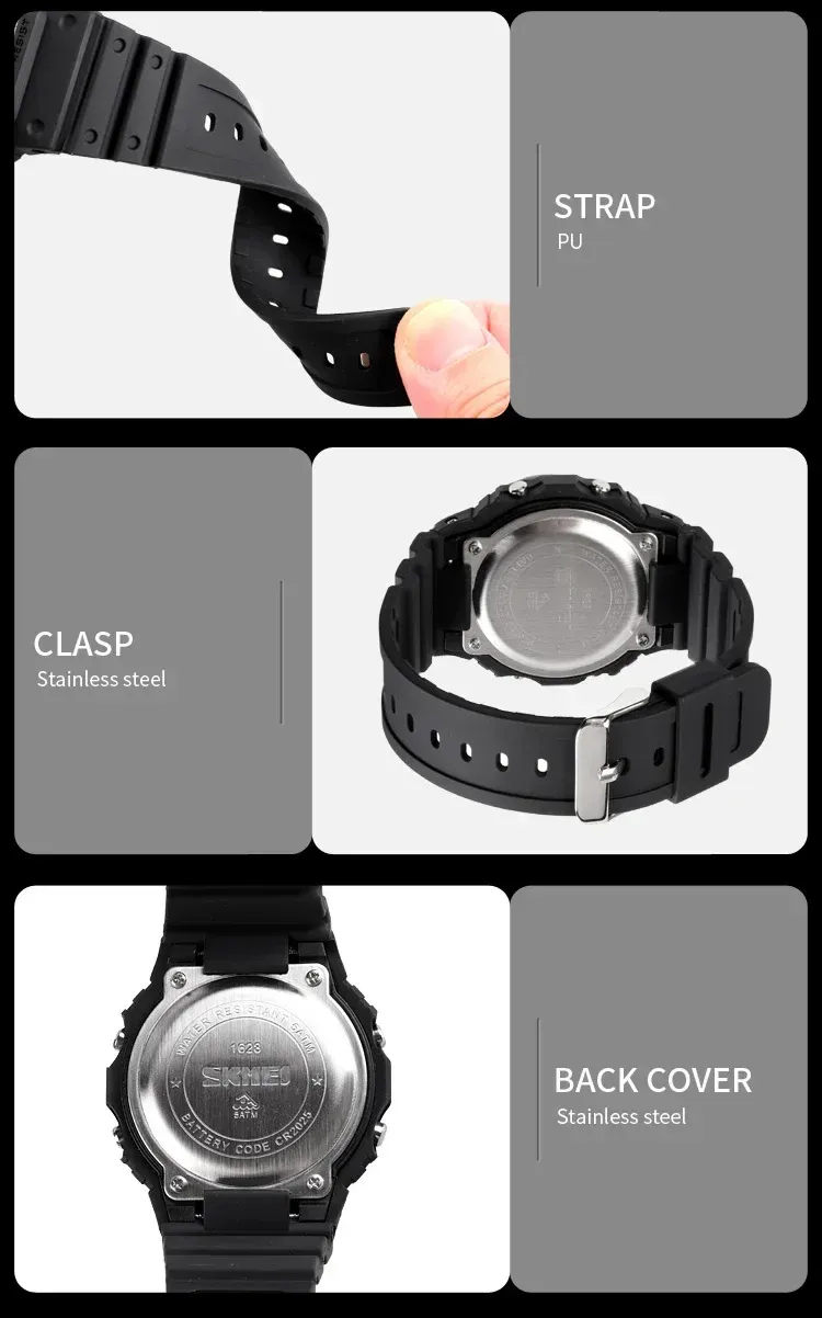 Montre SKMEI 1628, confort du bracelet