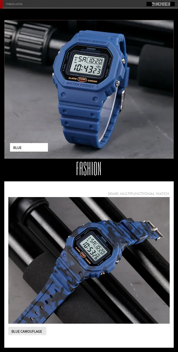 Montre SKMEI 1628, détail des boutons