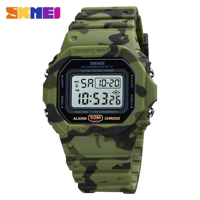 SKMEI 1628 Montre Numérique de Sport Homme Étanche, Électronique, Style Militaire Rétro-éclairé 9