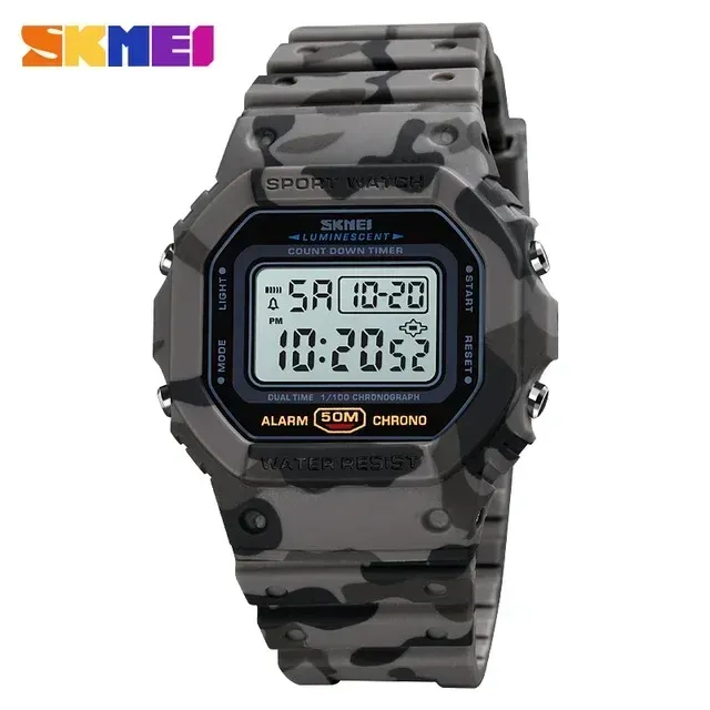 SKMEI 1628 Montre Numérique de Sport Homme Étanche, Électronique, Style Militaire Rétro-éclairé 13
