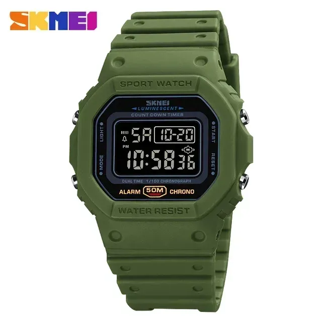 SKMEI 1628 Montre Numérique de Sport Homme Étanche, Électronique, Style Militaire Rétro-éclairé 12