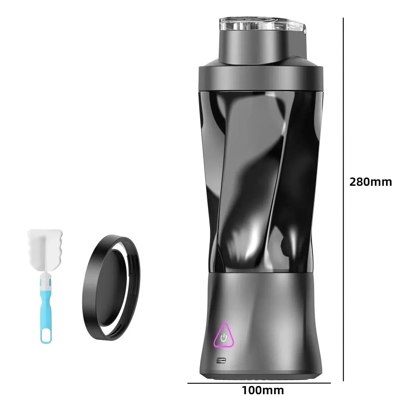 Presse-agrumes électrique portable, mixeur de fruits frais 700 ml multifonction, rechargeable par USB, mélangeur à smoothies et shakes avec gobelet de mélange extérieur 7