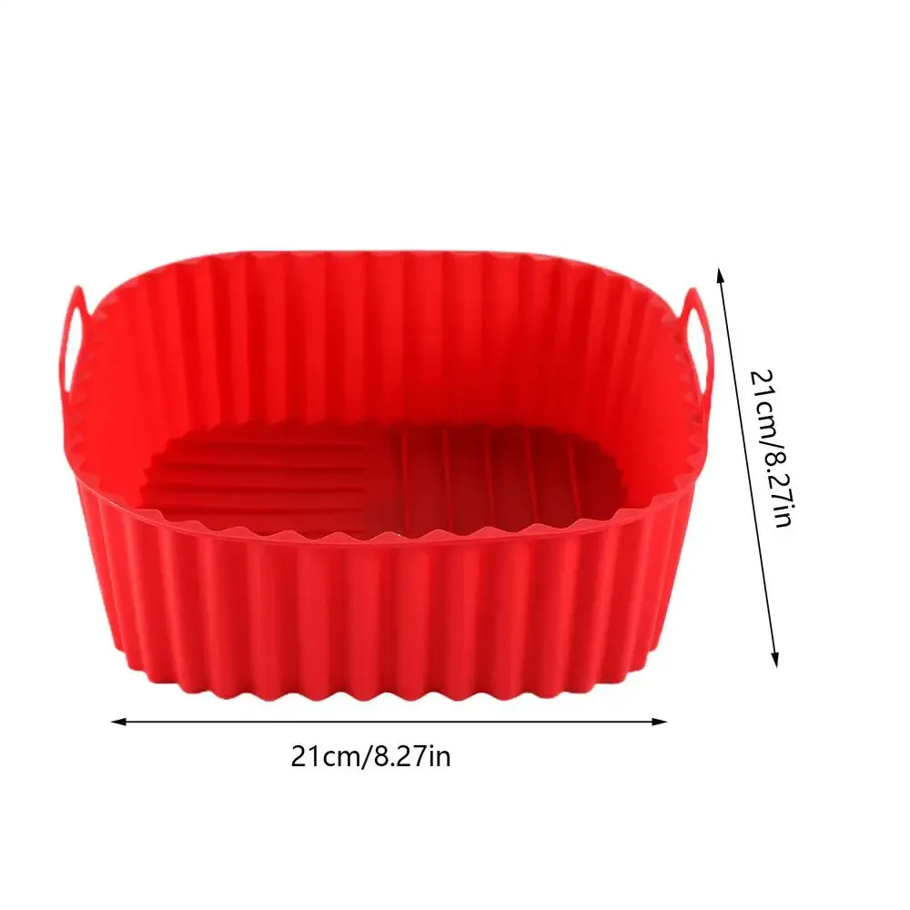 Doublures de friteuse à air en silicone, moule carré, panier, plaque, accessoires de cuisine, plaque à pizza antiadhésive réutilisable, four de cuisine 7