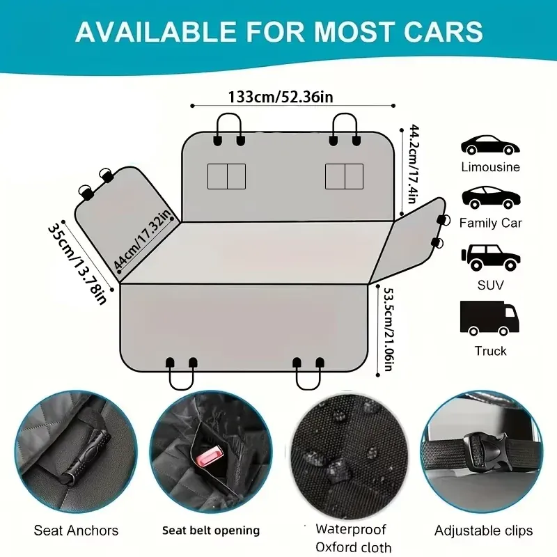 Housse de siège auto imperméable et résistante aux rayures pour chien, en forme de hamac 4