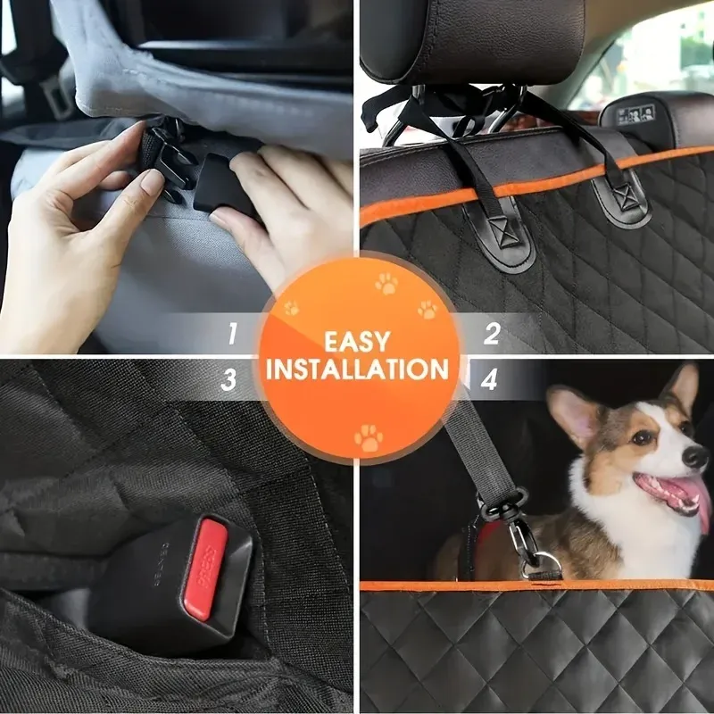 Housse de siège auto pour chien sous différents angles