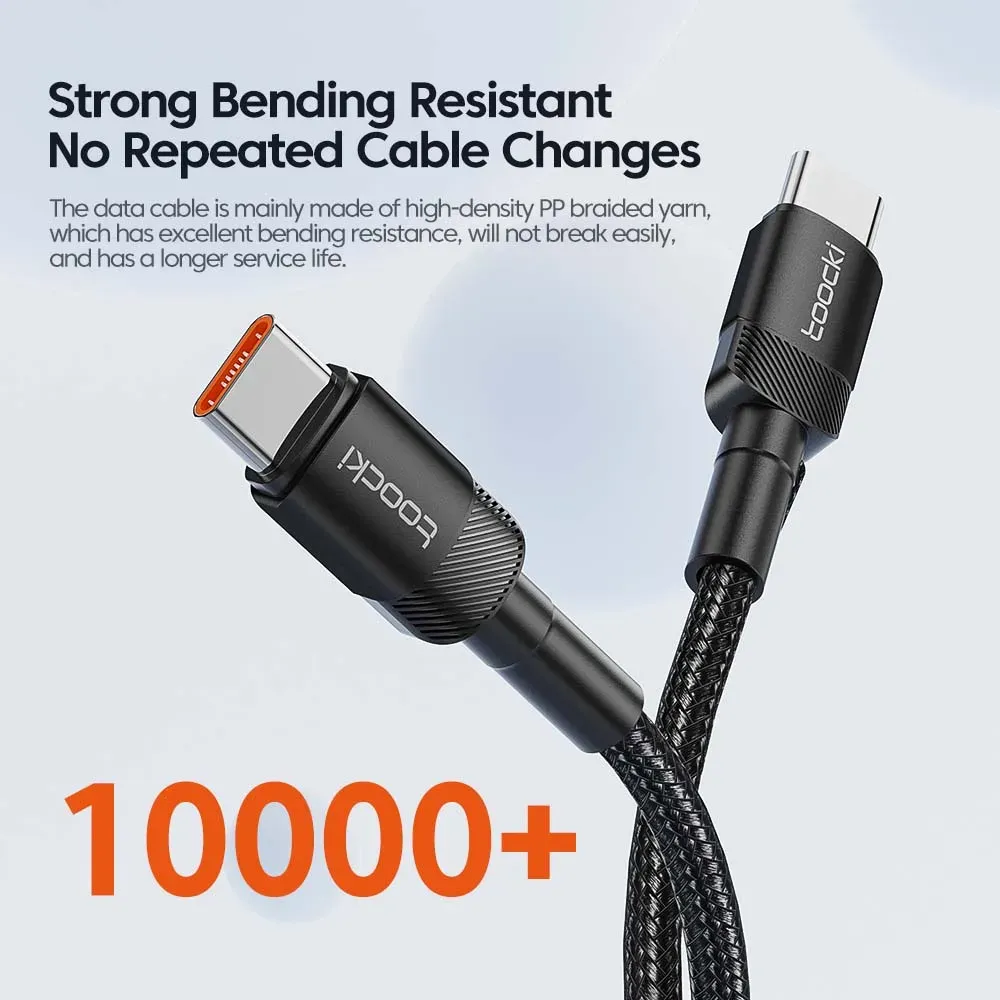 Câble Toocki 100 W USB-C vers USB-C, PD 3.0, charge rapide 4.0, compatible iPhone 15, MacBook, Samsung et Xiaomi 6