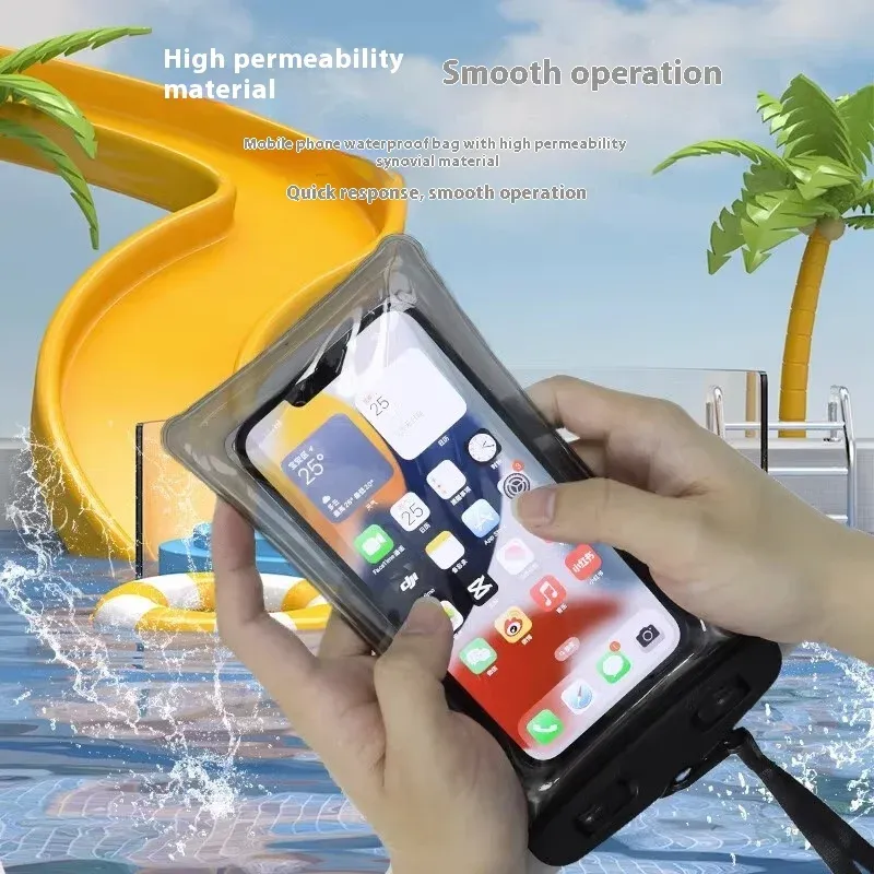 Sac étanche pour téléphone à écran tactile, pour rafting, natation et sources chaudes, avec étui airbag et fermeture scellée 3