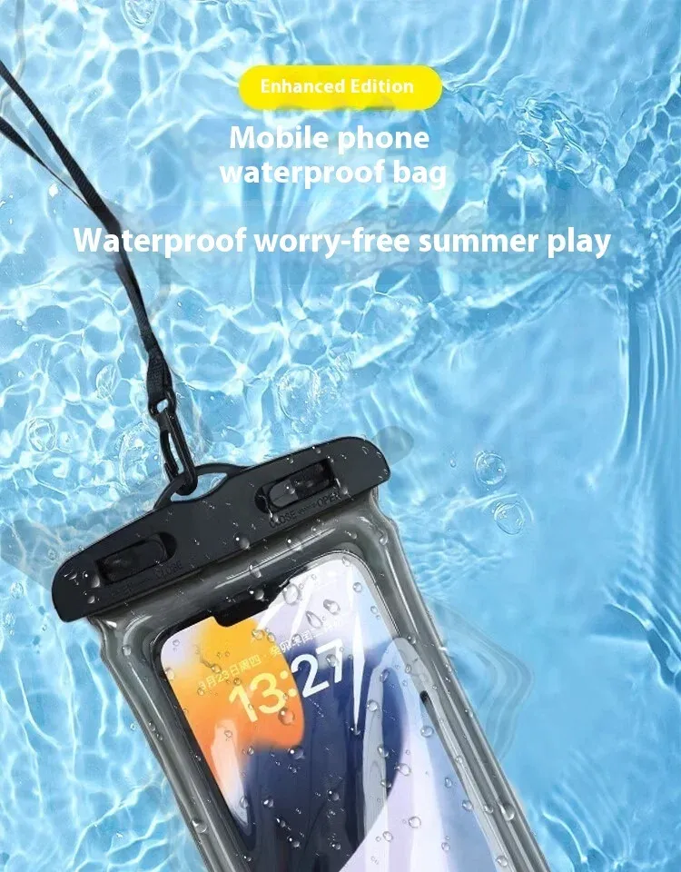 Étui étanche à airbag pour téléphone, vue d'ensemble