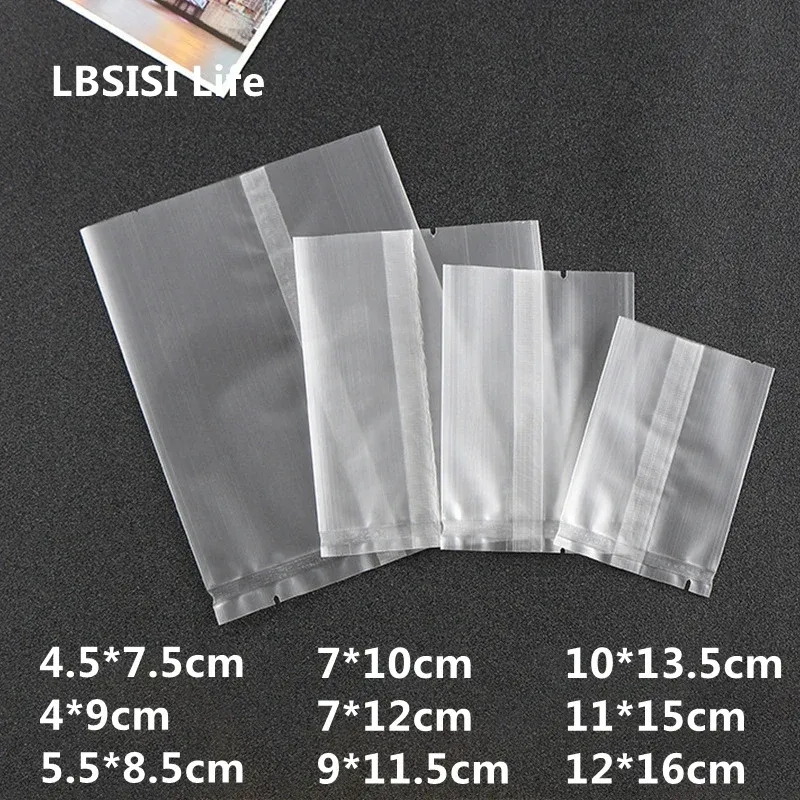 Sacs d'emballage en plastique givré alimentaire, épais et réutilisables pour biscuits, bonbons, cookies et gâteaux, avec machine de scellage LBSISI (usage bricolage, cuisson et cadeau) - Image 1